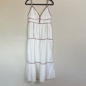 Caroline Constas heart tiered embroidered white maxi dress women’s medium NWT